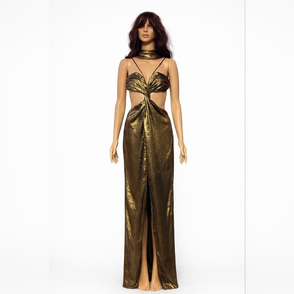Cult Gaia Gold Cody Gown XS - Picture 4 of 7